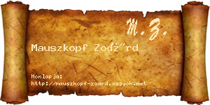 Mauszkopf Zoárd névjegykártya